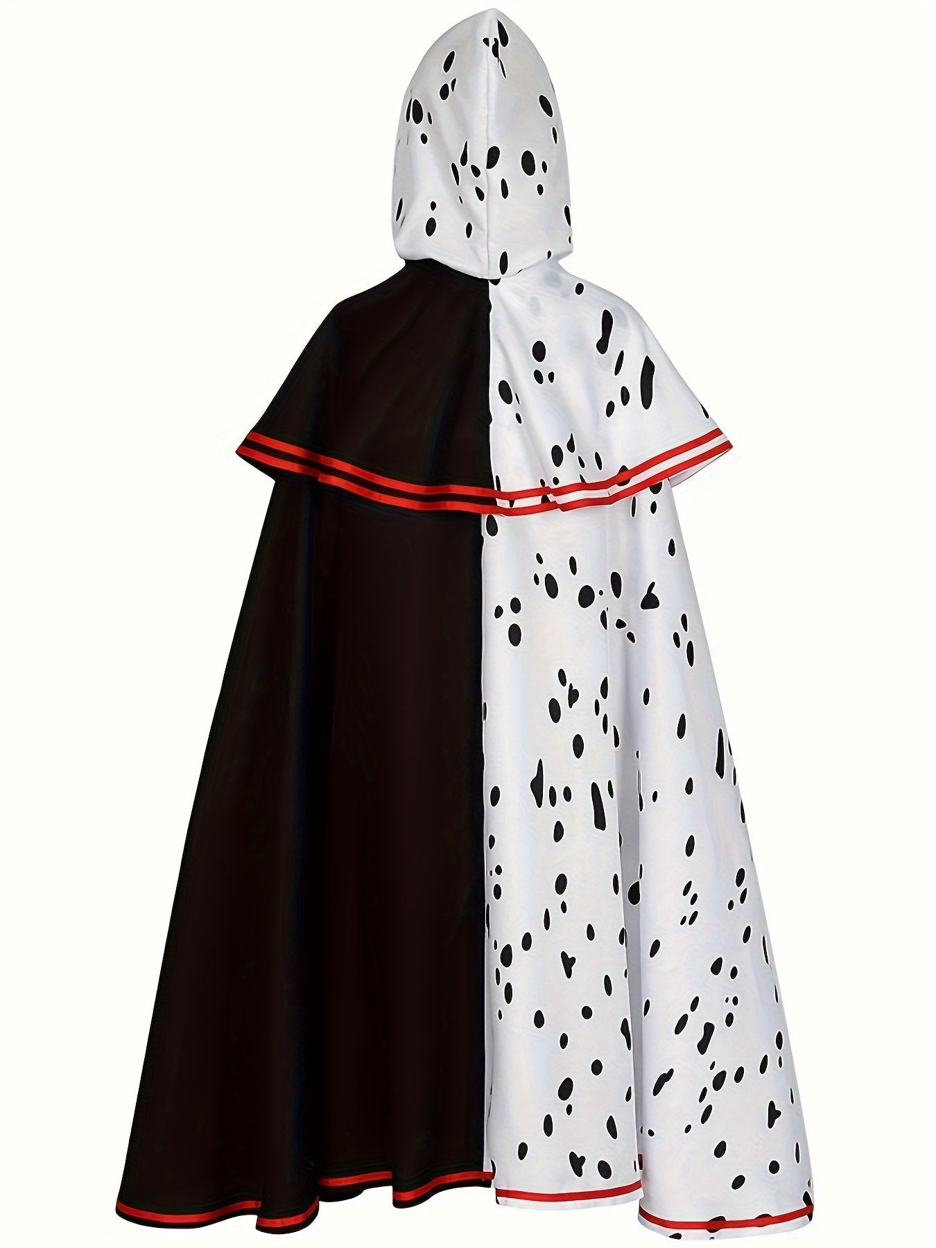 Women’s Hooded Dalmatian Halloween Movie Costume Cape | Split Cloak