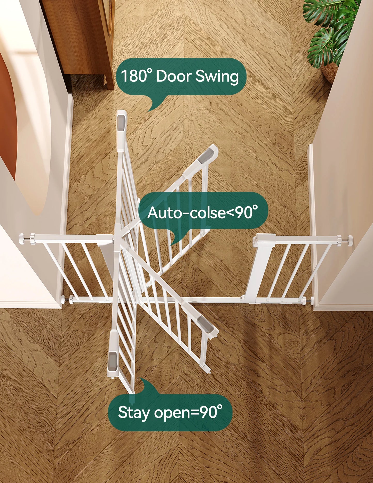 PressGuard C5 | Expandable Pressure Mounted No Drilling Baby Gate for Stairs