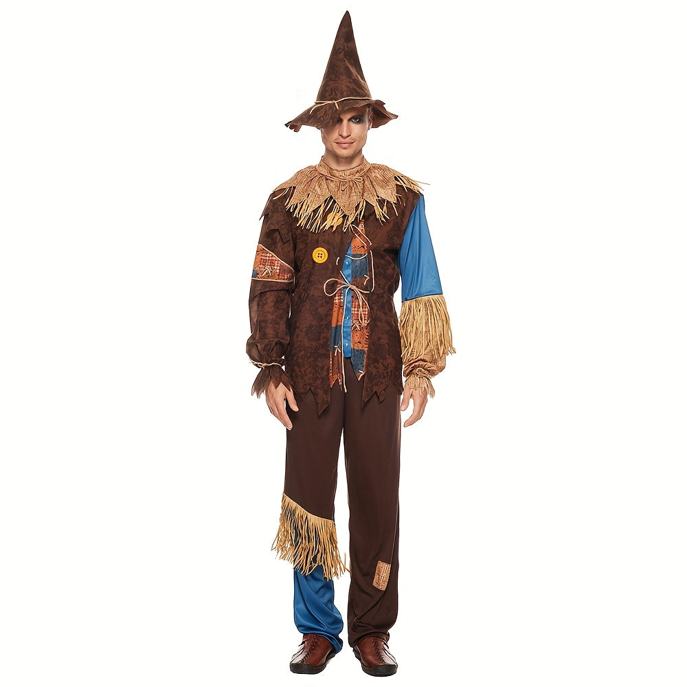 Men’s Long Sleeve Halloween Scarecrow Costume Set | Classic