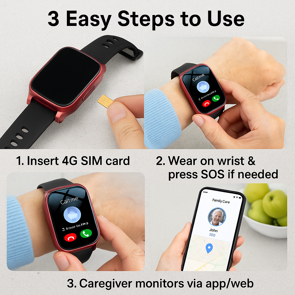 Senior Safety Smartwatch with GPS & SOS