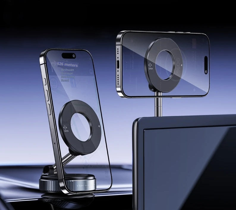Rotating Magnetic Car Phone Holder – 360° Strong Magnetic Suction Cup for Secure Navigation