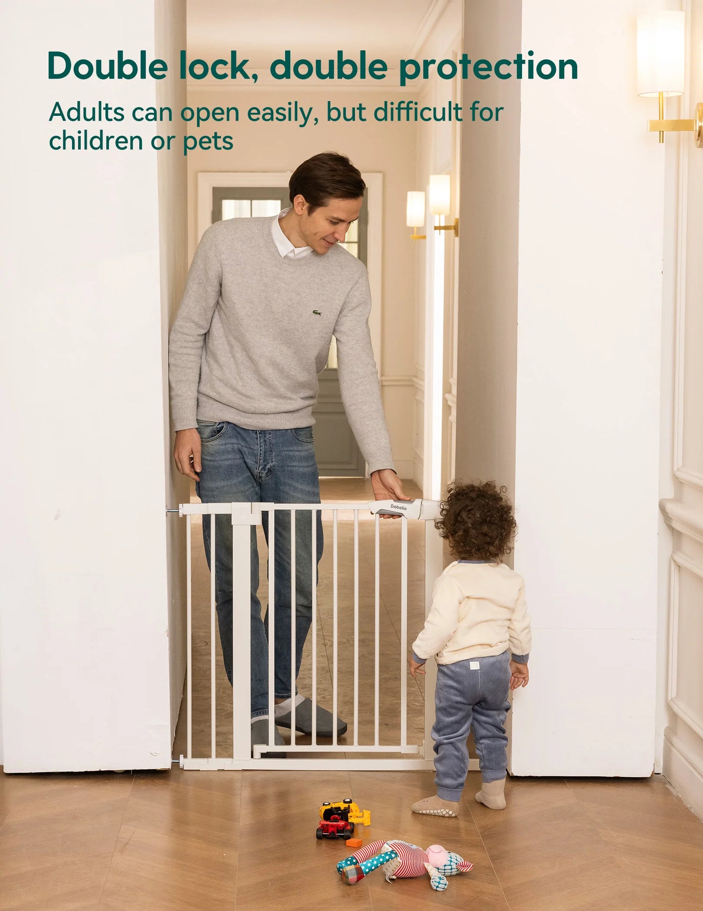 PressGuard C5 | Expandable Pressure Mounted No Drilling Baby Gate for Stairs