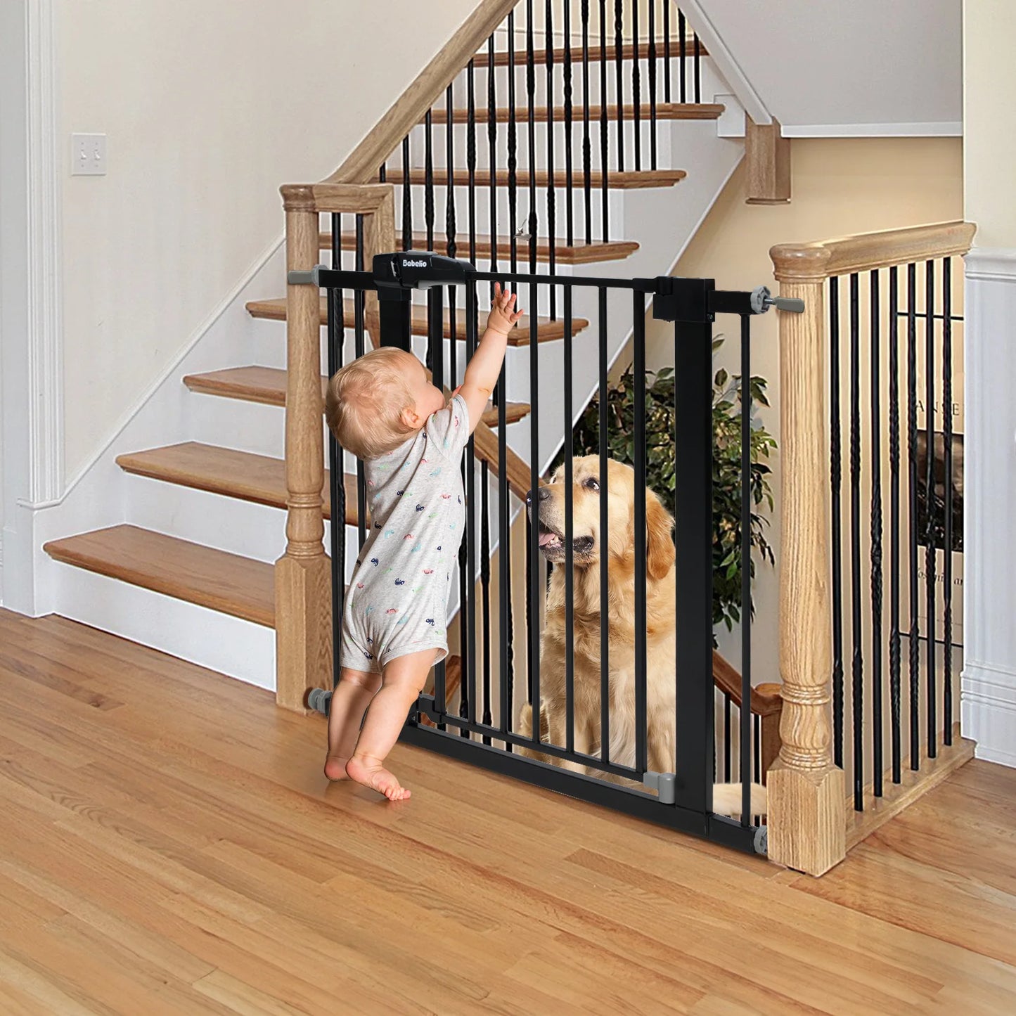 PressGuard C5 | Expandable Pressure Mounted No Drilling Baby Gate for Stairs