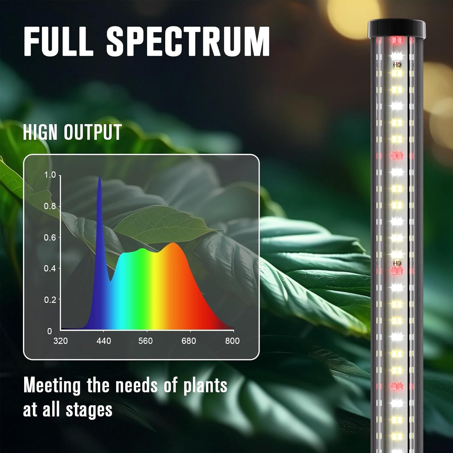LED Grow Light for Indoor Plants with Timer and 10 Level Dimmable