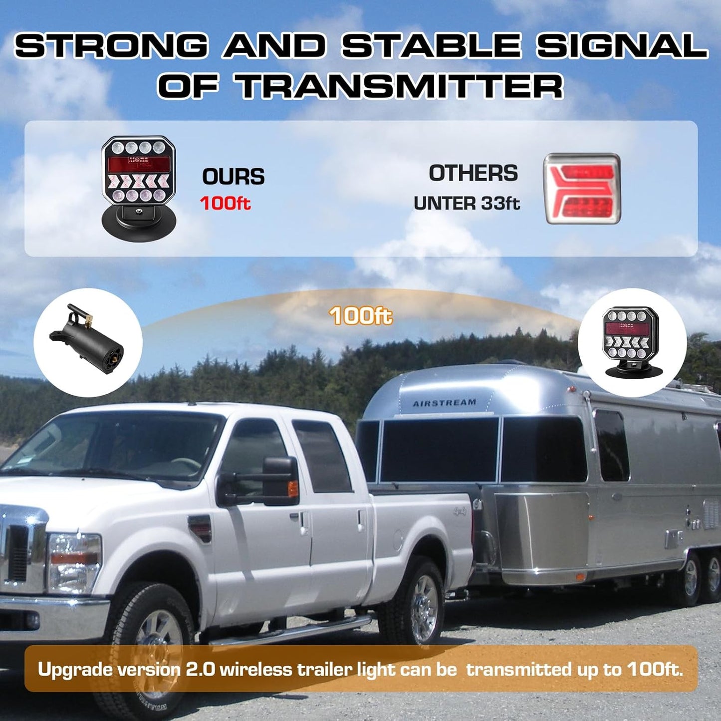 Wireless Trailer Lights, USB-C Magnetic Wireless