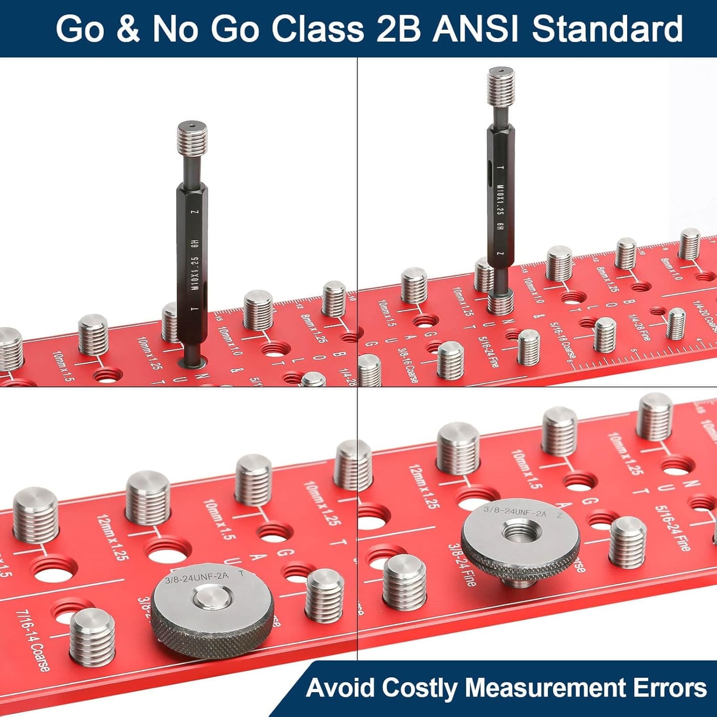 Nut and Bolt Thread Checker, Precision Thread Gauge for Metric & SAE Fasteners