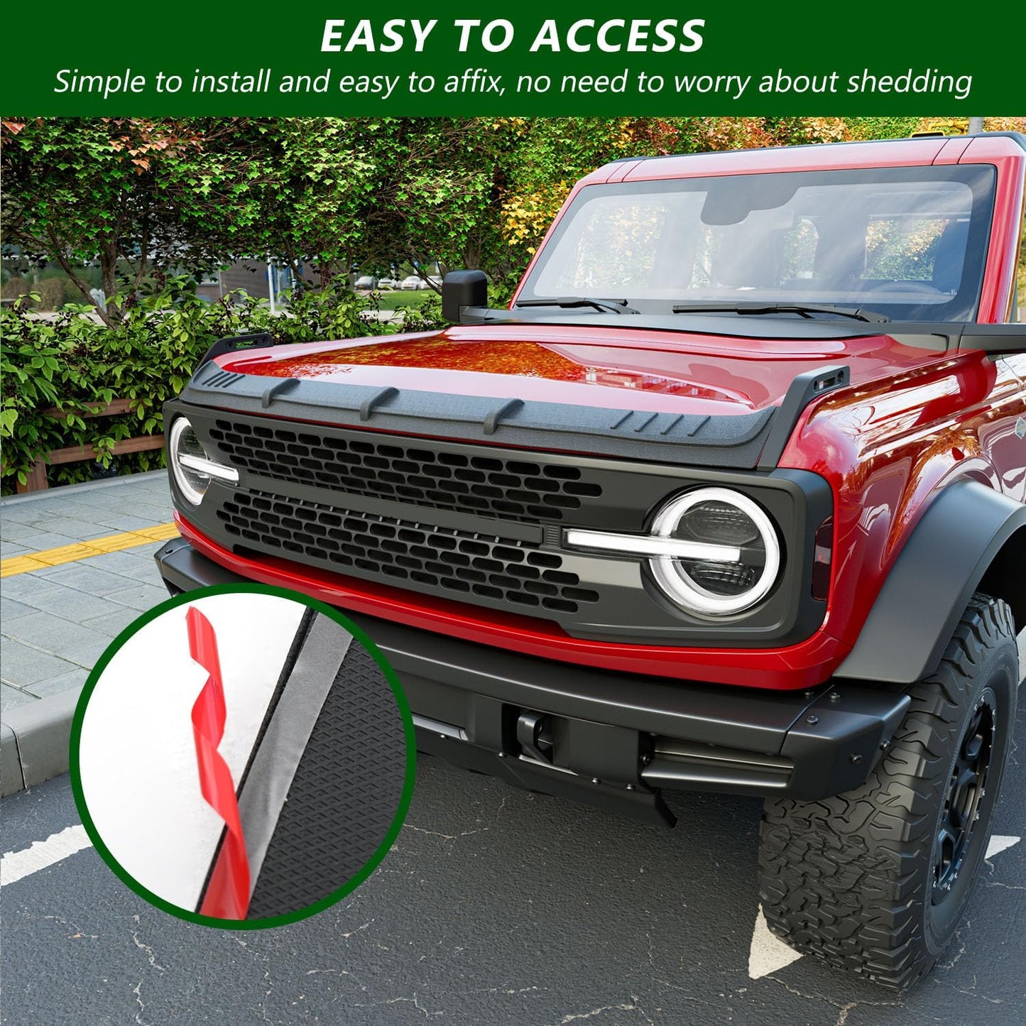 Hood Deflector Compatible with 2021-2025 Ford Bronco