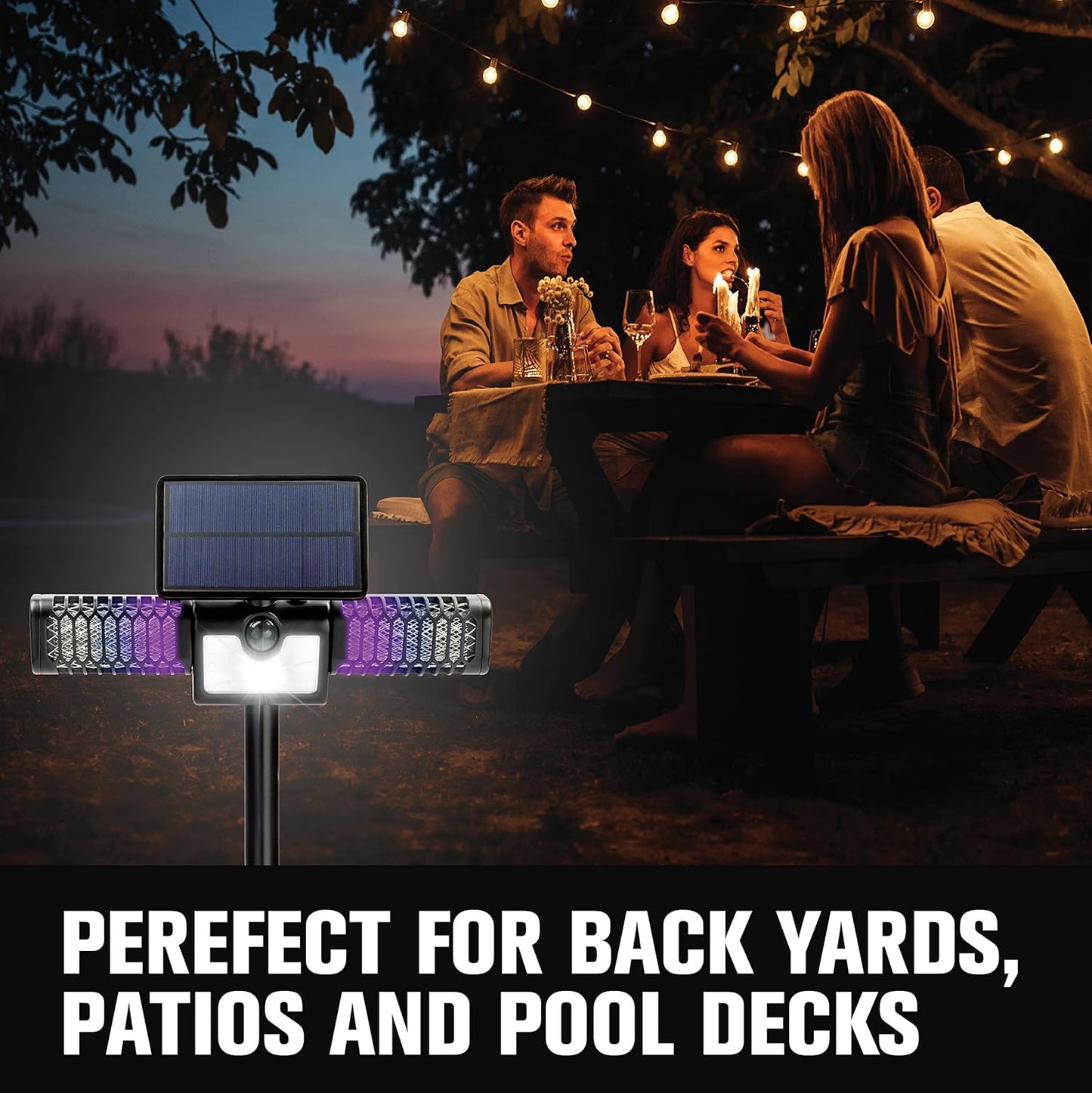 2 in 1 Solar Mosquito Zapper & Flood Light 3 Pieces