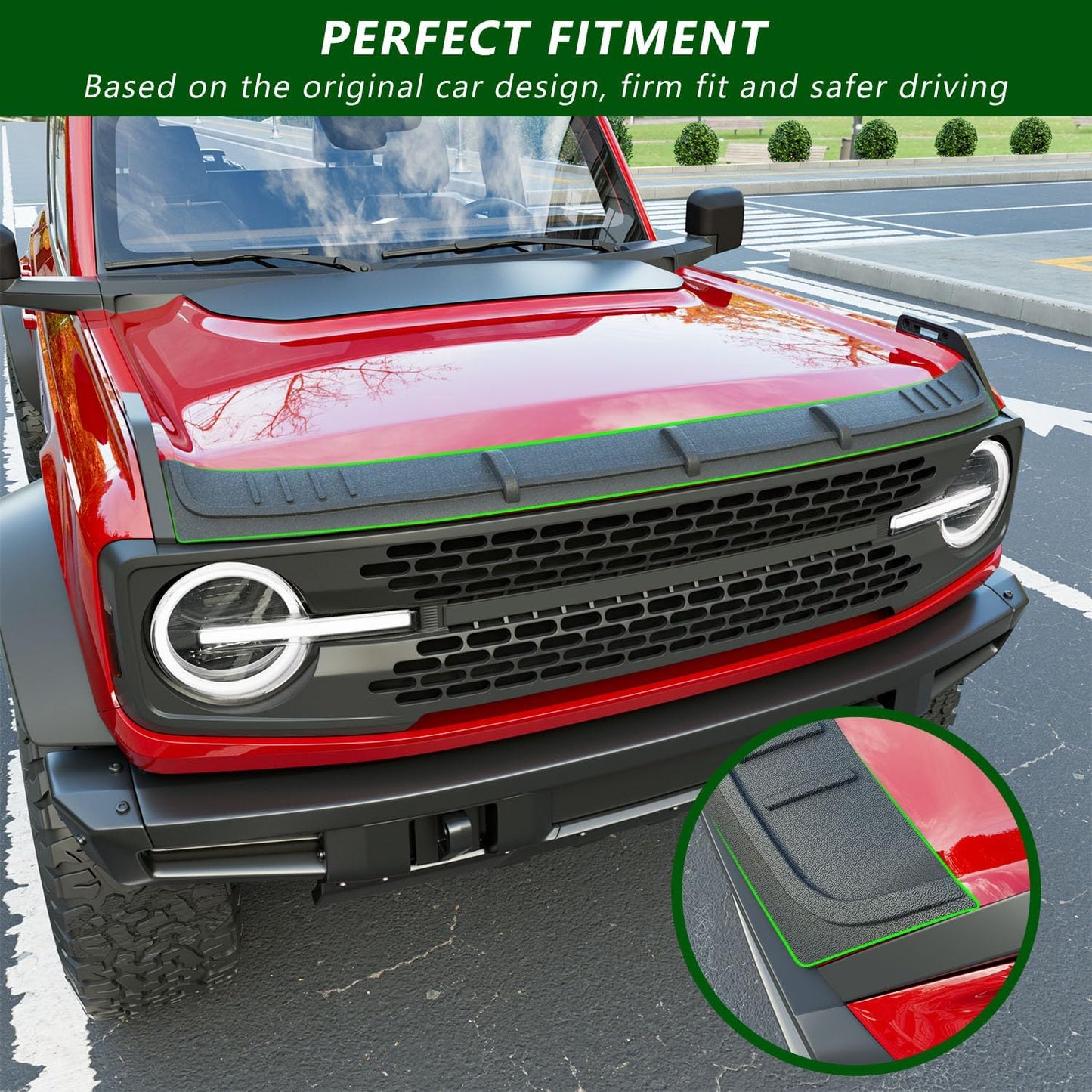 Hood Deflector Compatible with 2021-2025 Ford Bronco