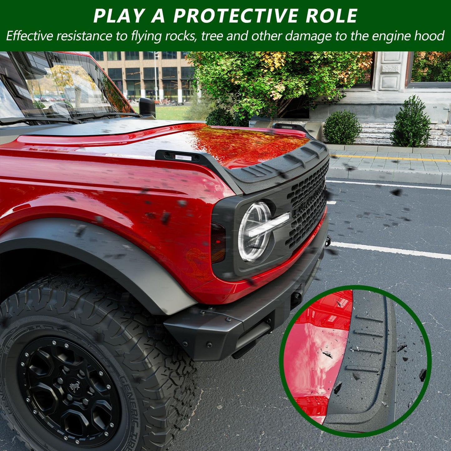 Hood Deflector Compatible with 2021-2025 Ford Bronco