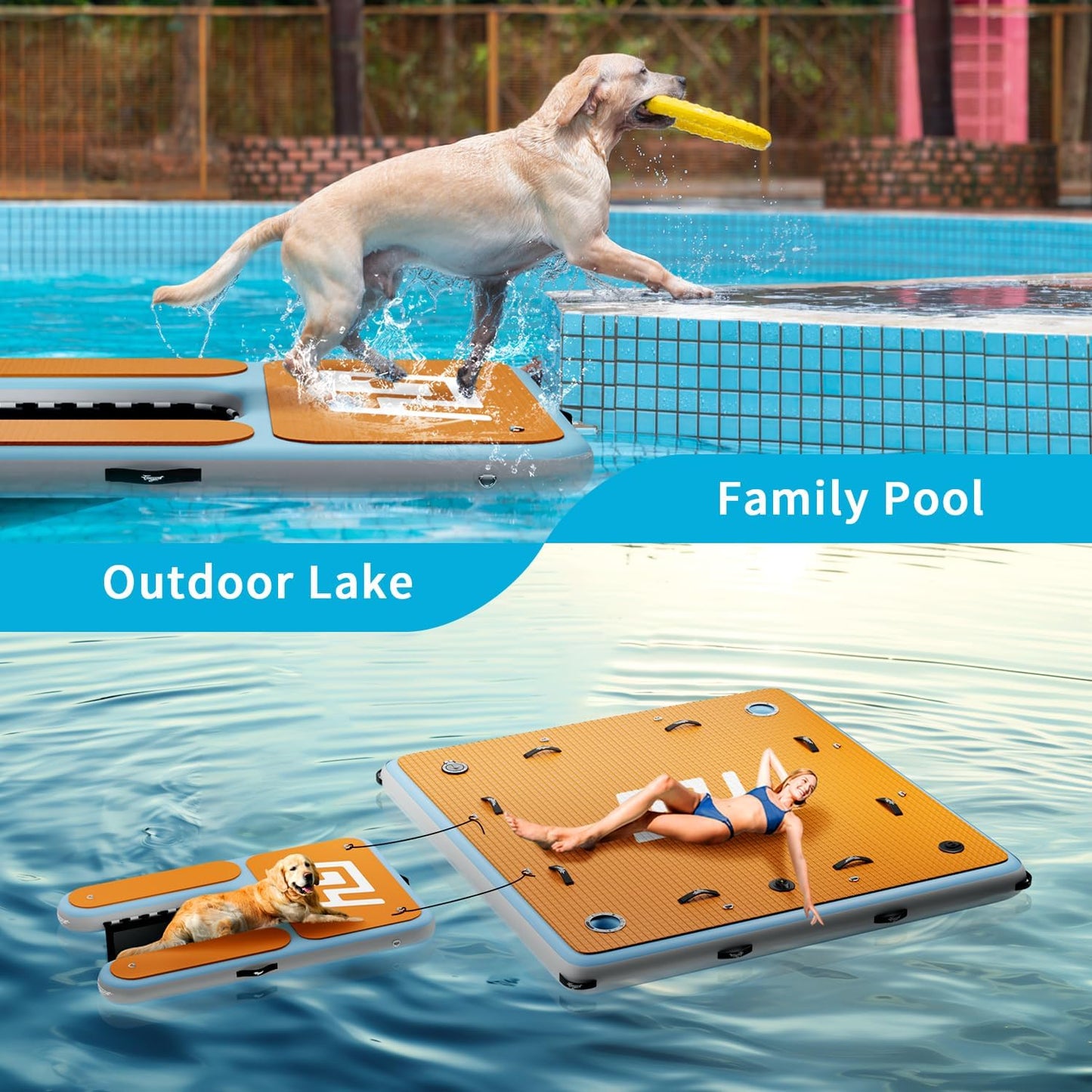 Inflatable Dog Water Ramp 60x40 in