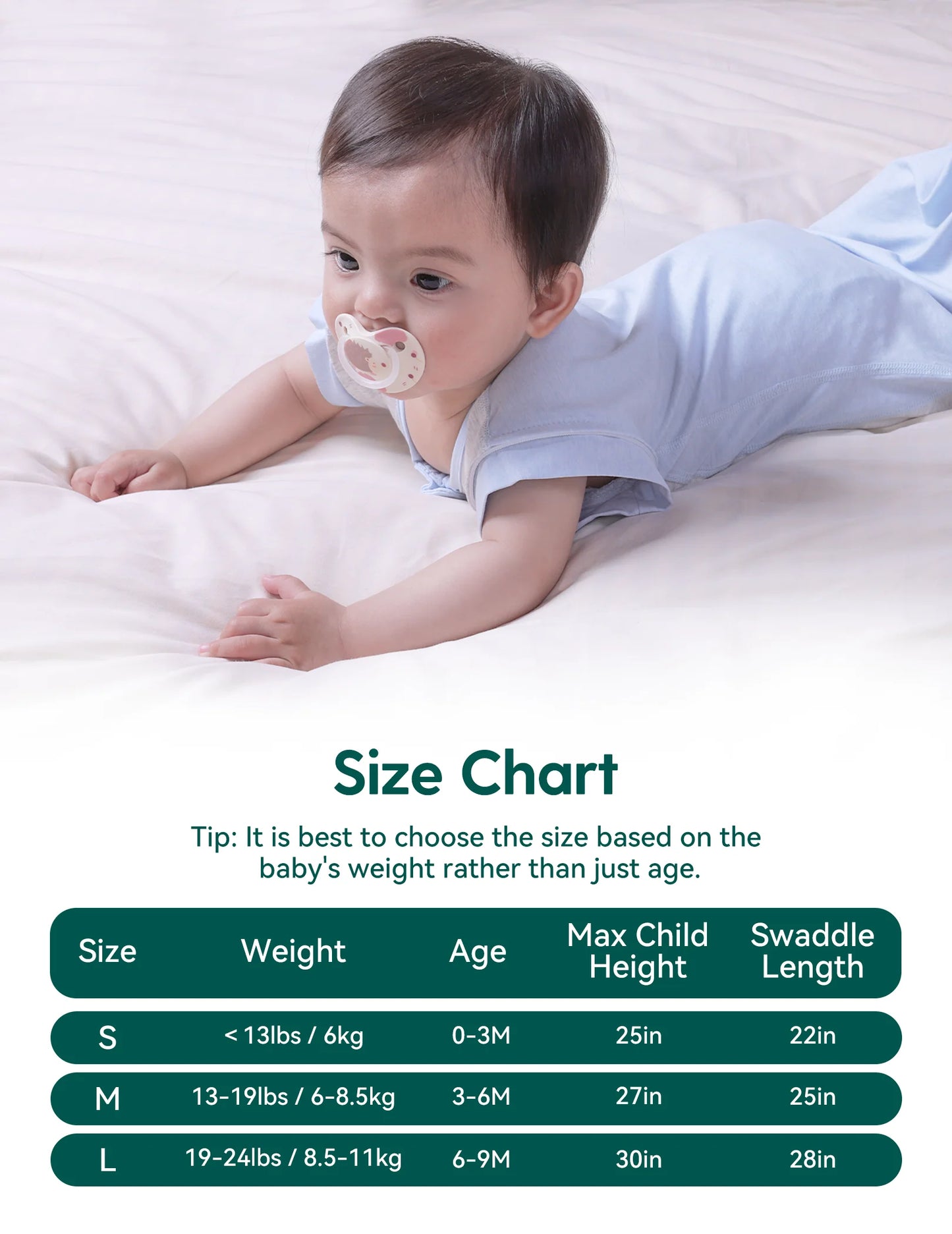 Babelio Baby Swaddle | Temp-Sensing & Detachable Sleeves