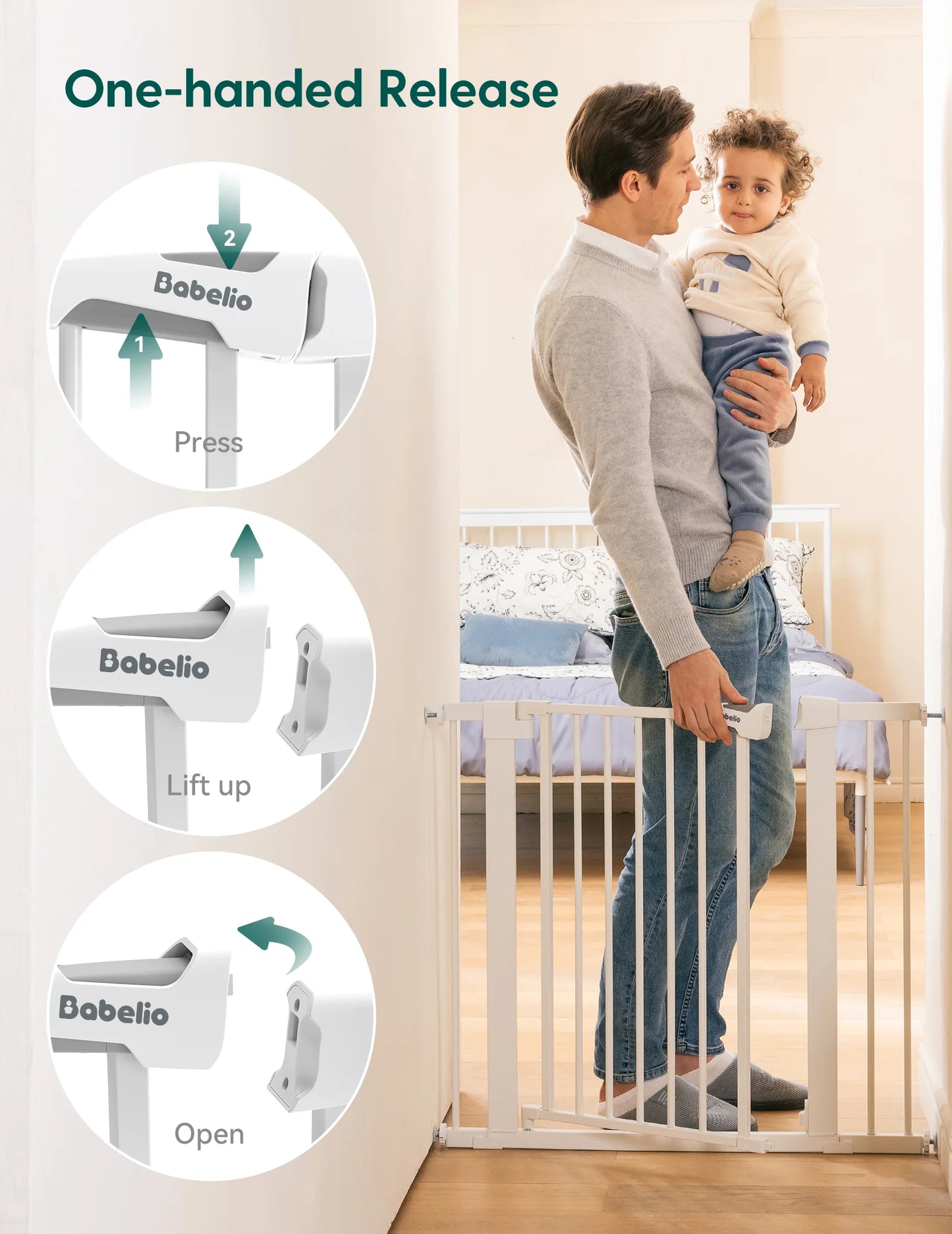 PressGuard C5 | Expandable Pressure Mounted No Drilling Baby Gate for Stairs