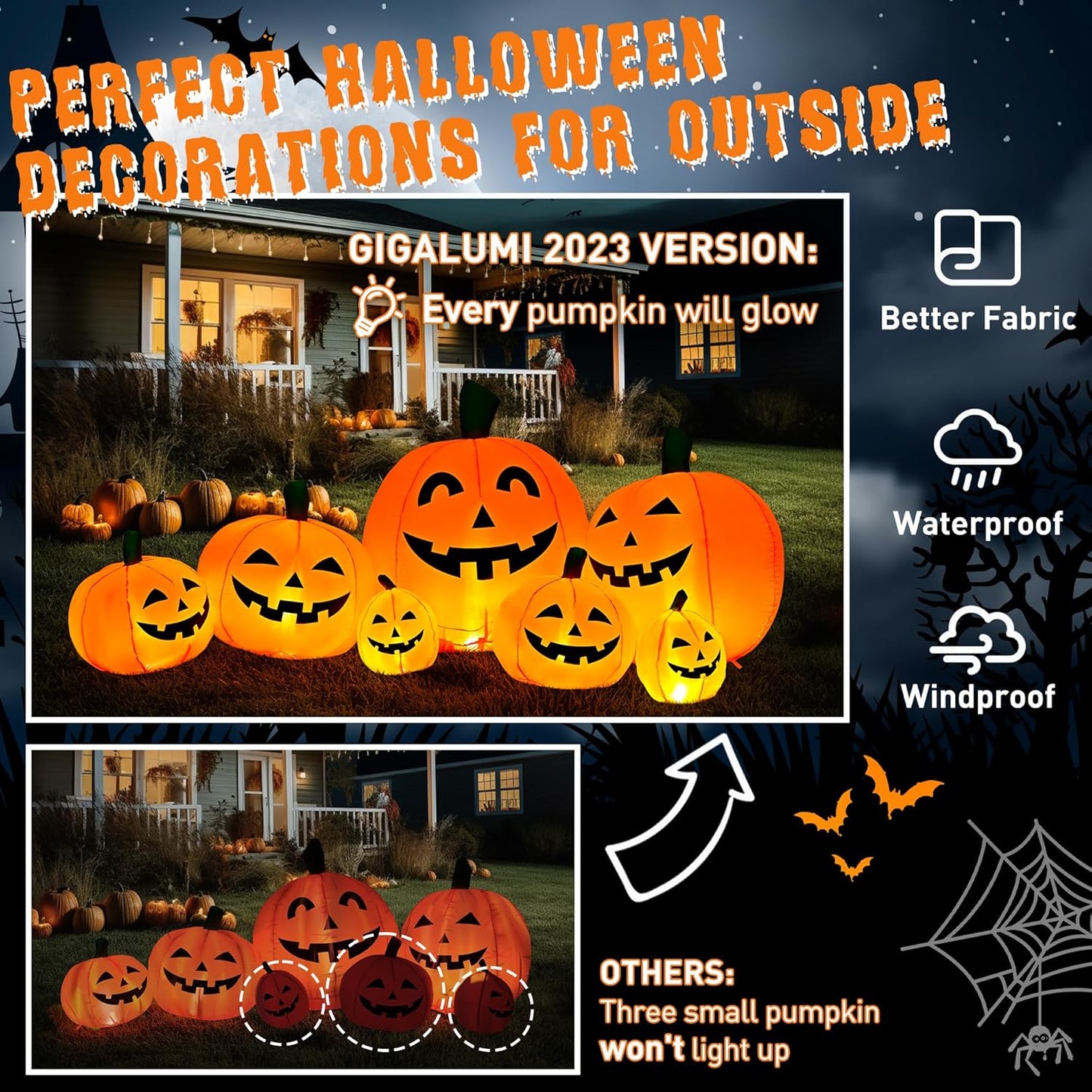 Halloween Inflatable Outdoor Decoration Pumpkin 7.5 FT