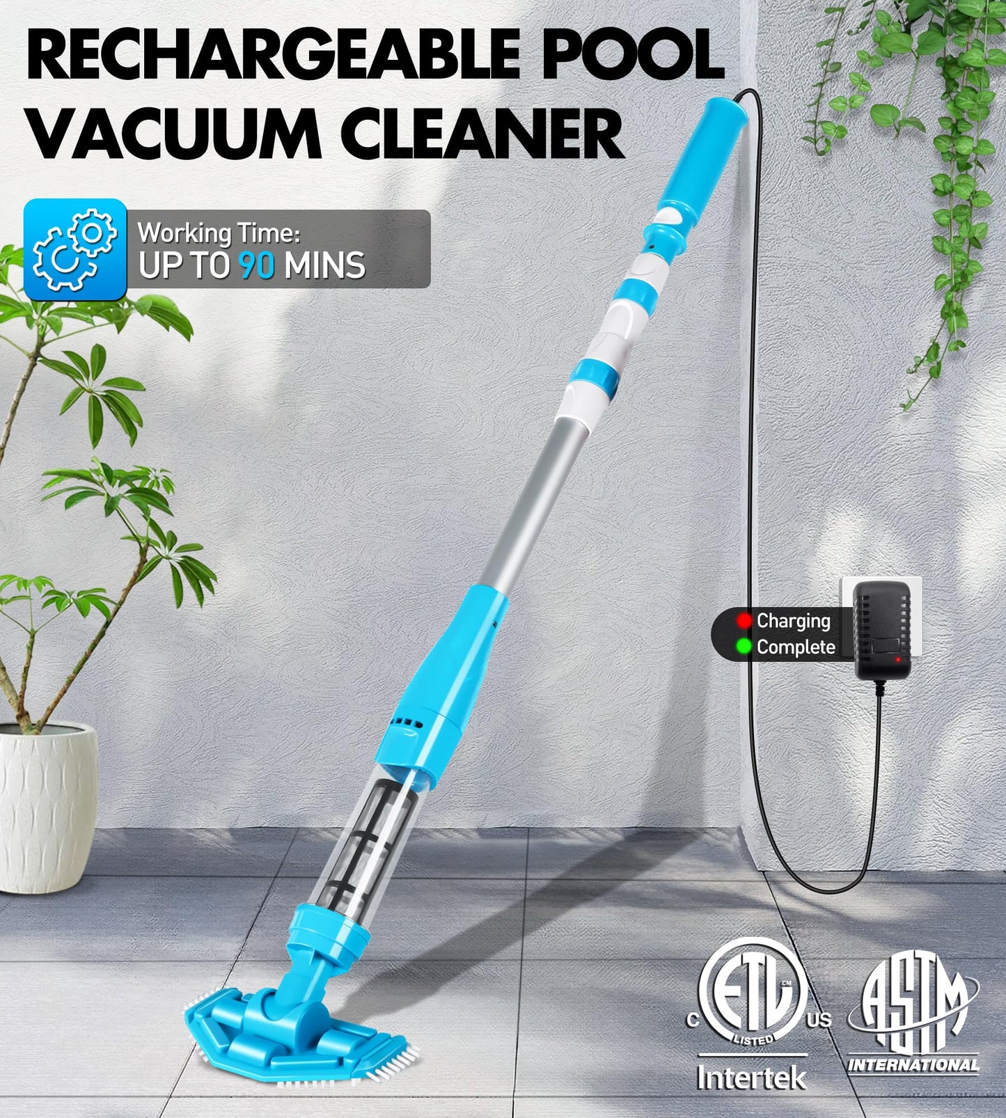 3-in-1 Cordless Pool Vacuum Cleaner
