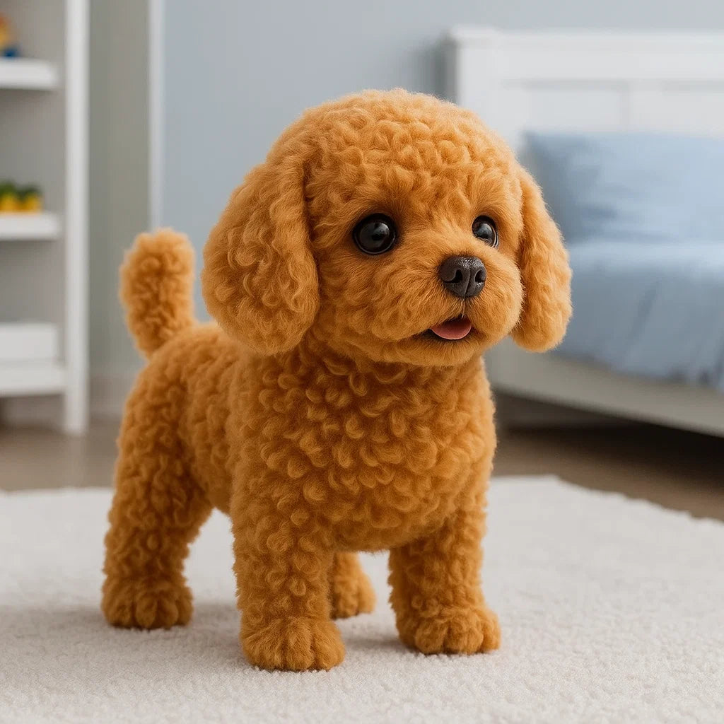 Realistic Interactive Plush Puppy Toy - Eco-Friendly, Soft PU Material, Engaging Companion for All Ages