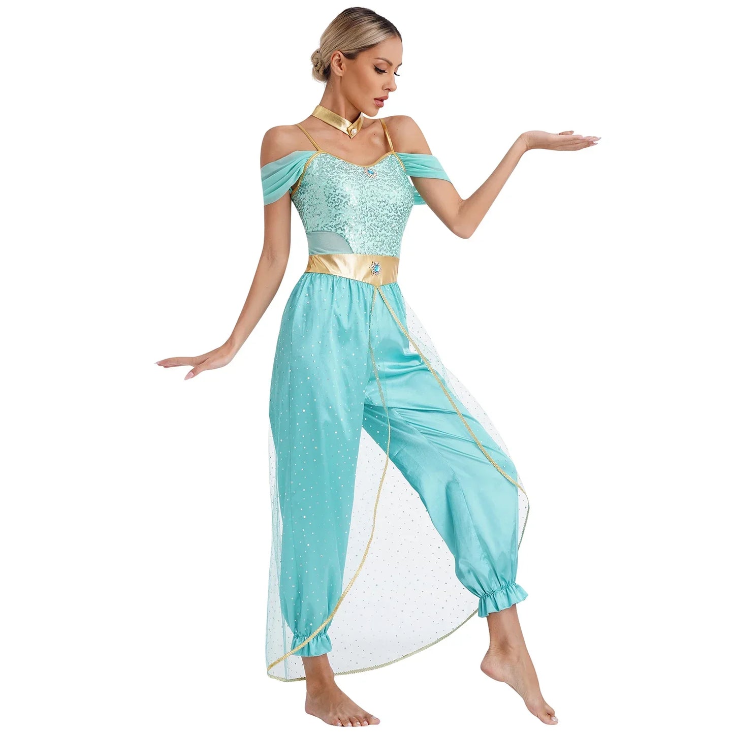 Women's Halloween Costume Jumpsuit | Sequin Sleeveless
