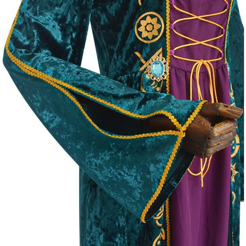 Velvet Long Sleeve Halloween Hocus Pocus Costume Dress | Maxi