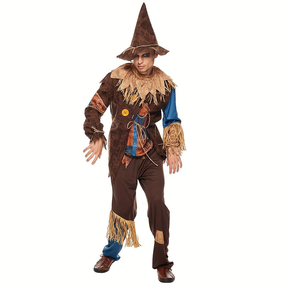 Men’s Long Sleeve Halloween Scarecrow Costume Set | Classic