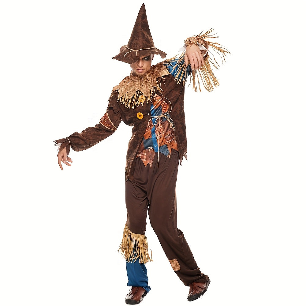 Men’s Long Sleeve Halloween Scarecrow Costume Set | Classic