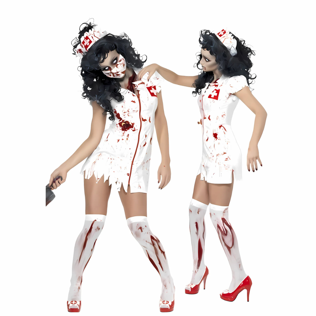 Women's Bloody Halloween Costume Nurse Dress | Mini