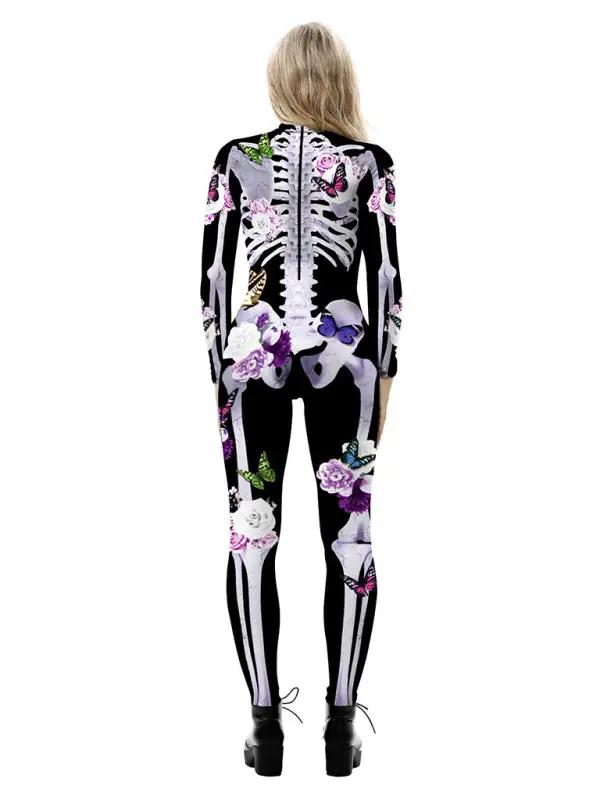 Women's Halloween Costume Jumpsuit | Long Sleeve Skeleton