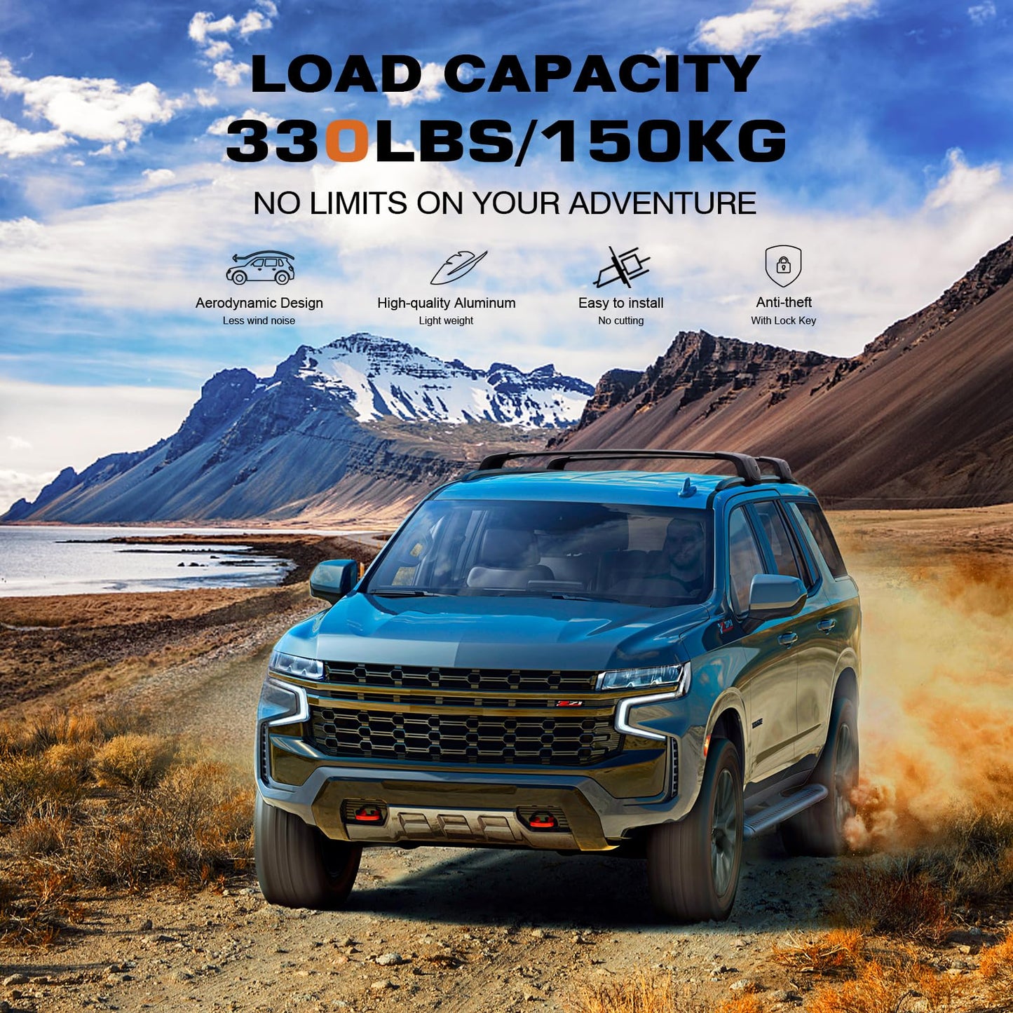 Roof Racks Cross Bars Fit for 2021-2024 Chevrolet Tahoe and Suburban, Yukon and Yukon XL