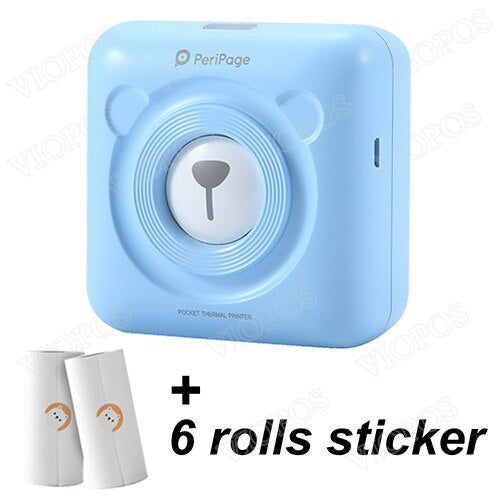 Mini Photo Printer: Instant Portable Wireless Printer + 6 Rolls