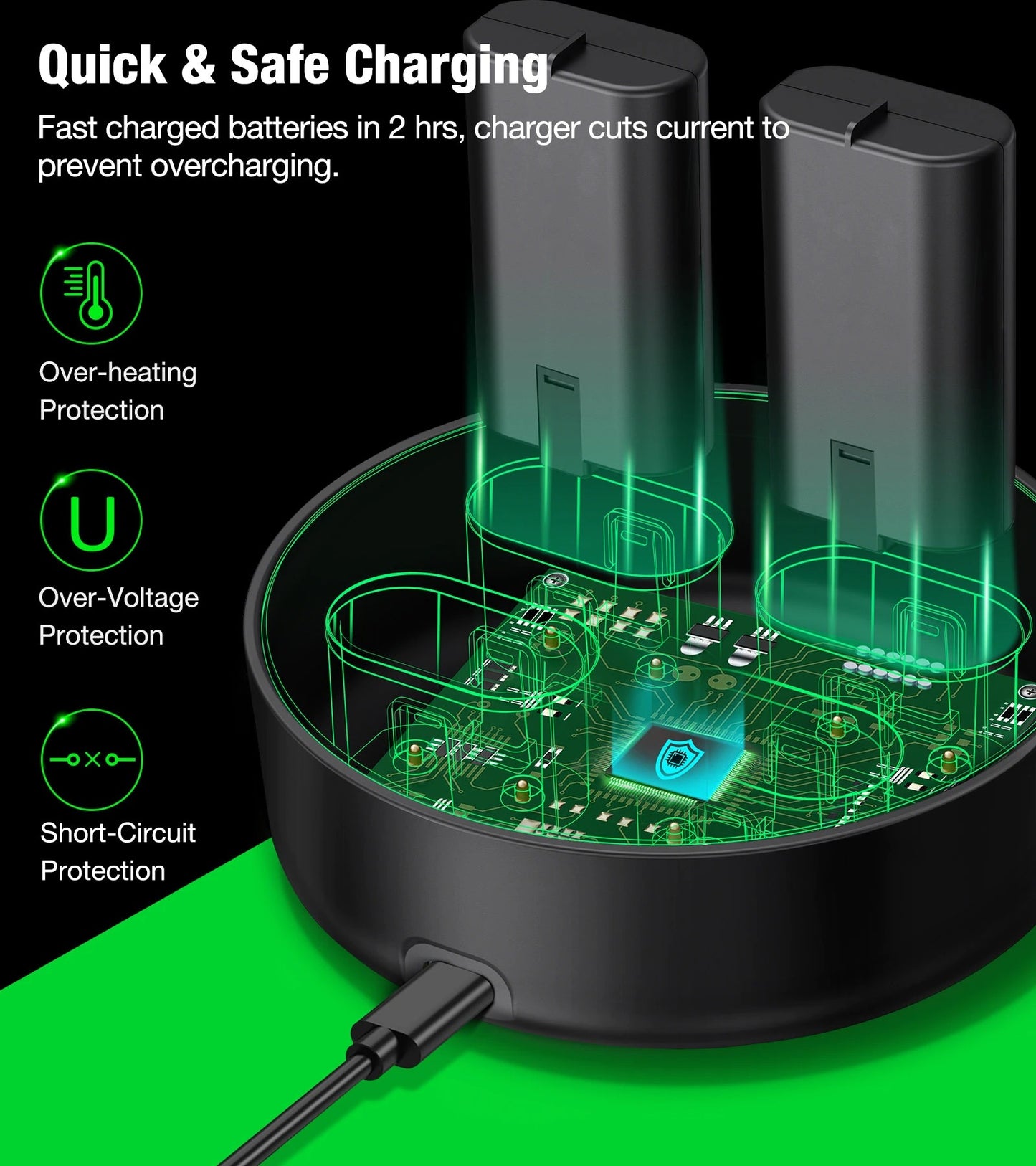 Xbox Wireless Controller Battery Rechargeable - 4x Batteries Xbox Series X/S/Xbox One S/X - SKINMOZ MARKET