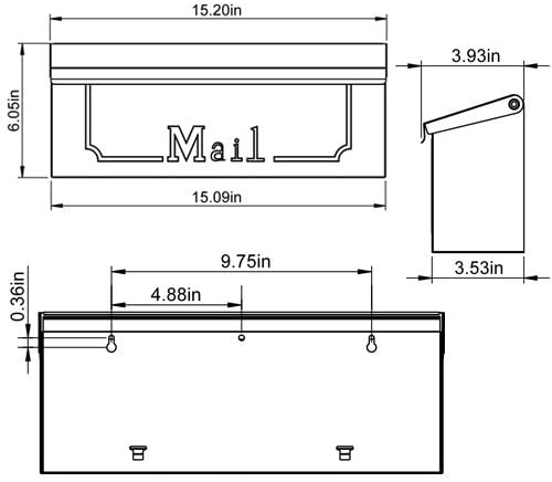 Mailboxes Mini Townhouse - Wall Mount Mailbox Small Capacity Galvanized Steel Black - SKINMOZ MARKET