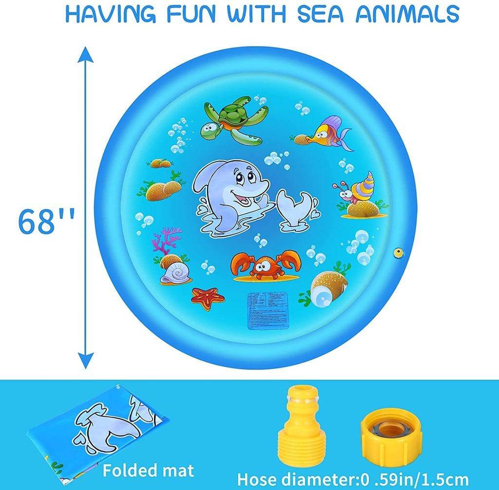 Sprinkler For Kids And Baby Outdoor Splash Pad Inflatable Toy For Summer 68'' - SKINMOZ MARKET