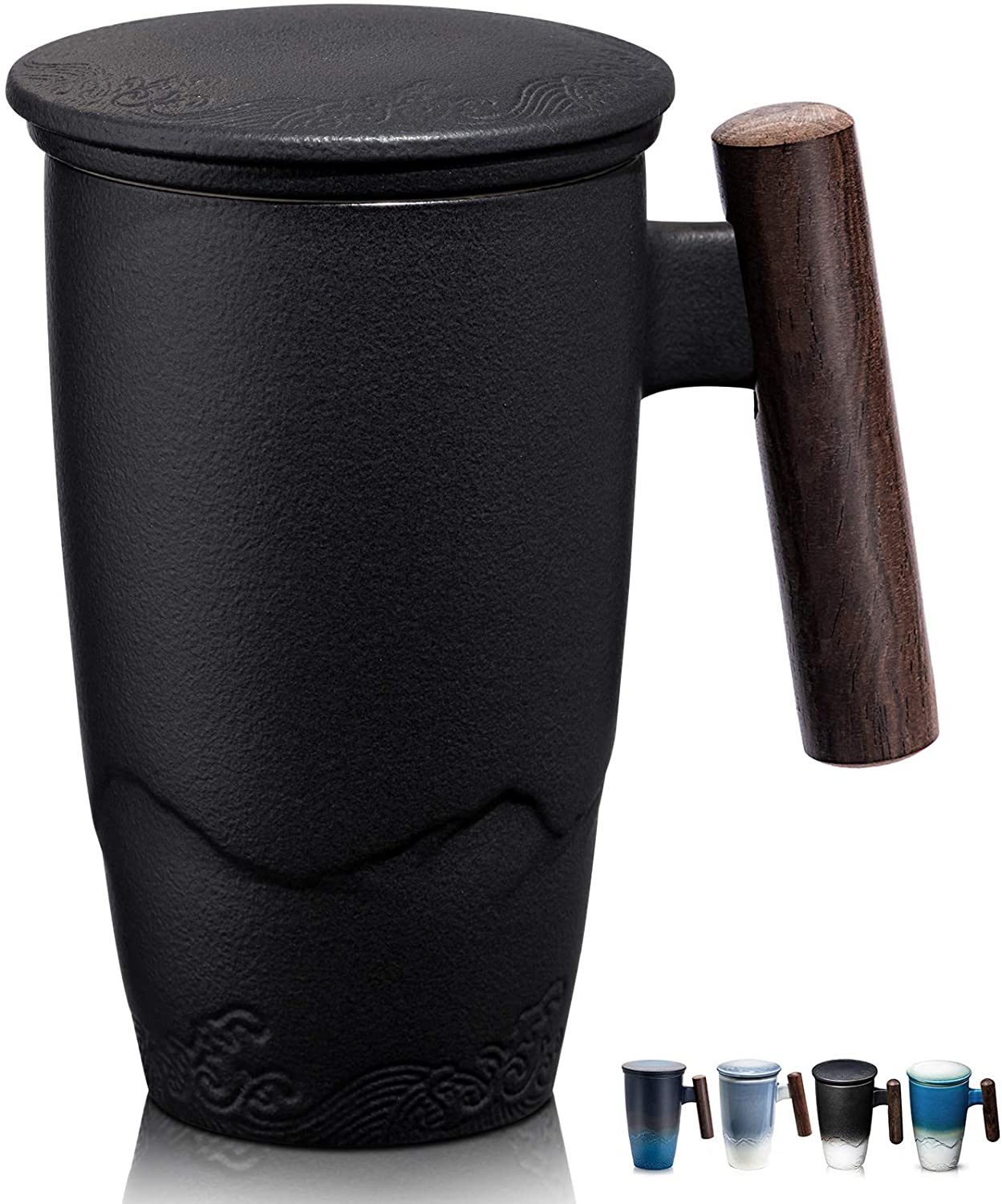 Ceramic Mug : Retro Tea Coffee Cup Creative Stoneware Cups 400ml - SKINMOZ MARKET