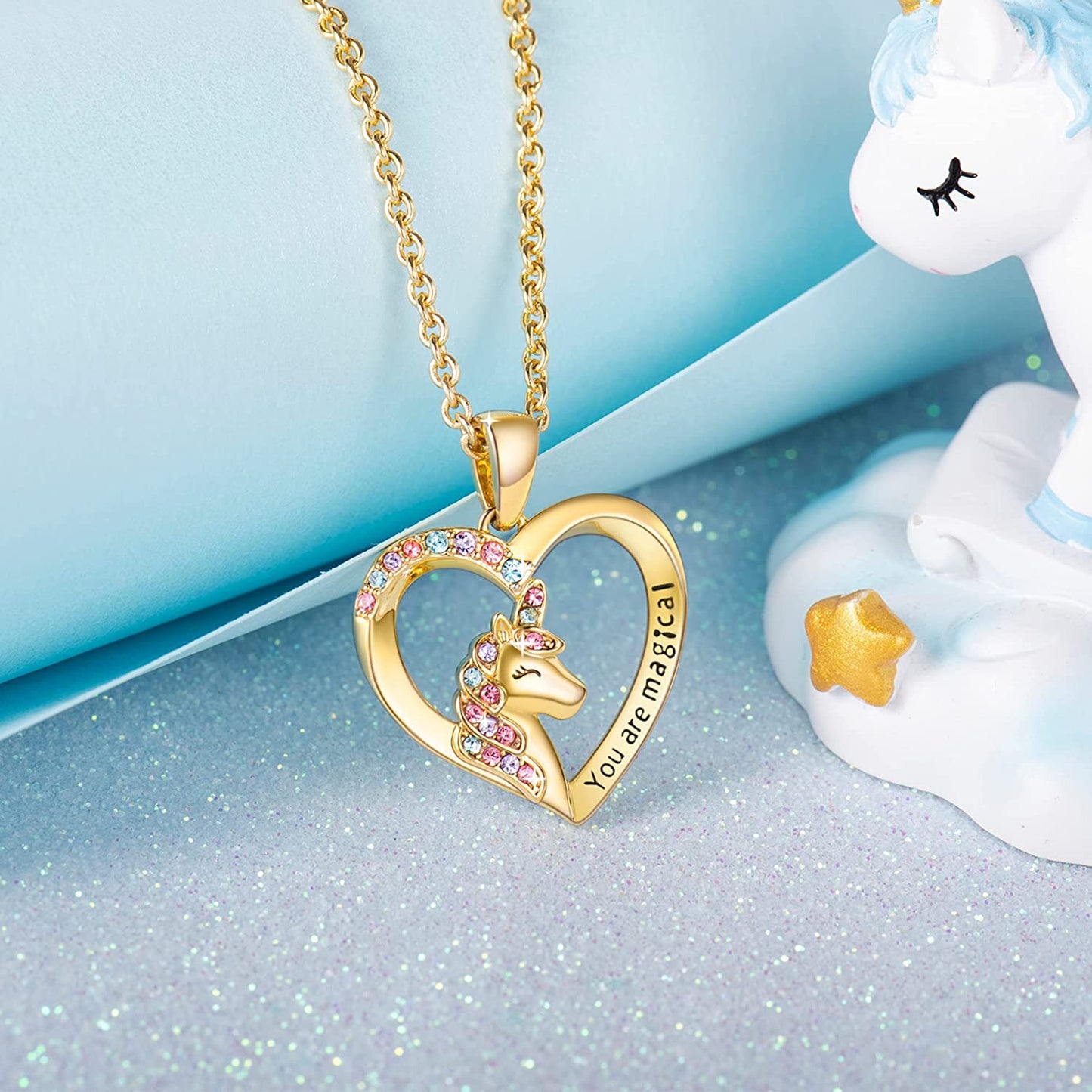Unicorn Necklace for Women Girls: You Are Magical Necklace