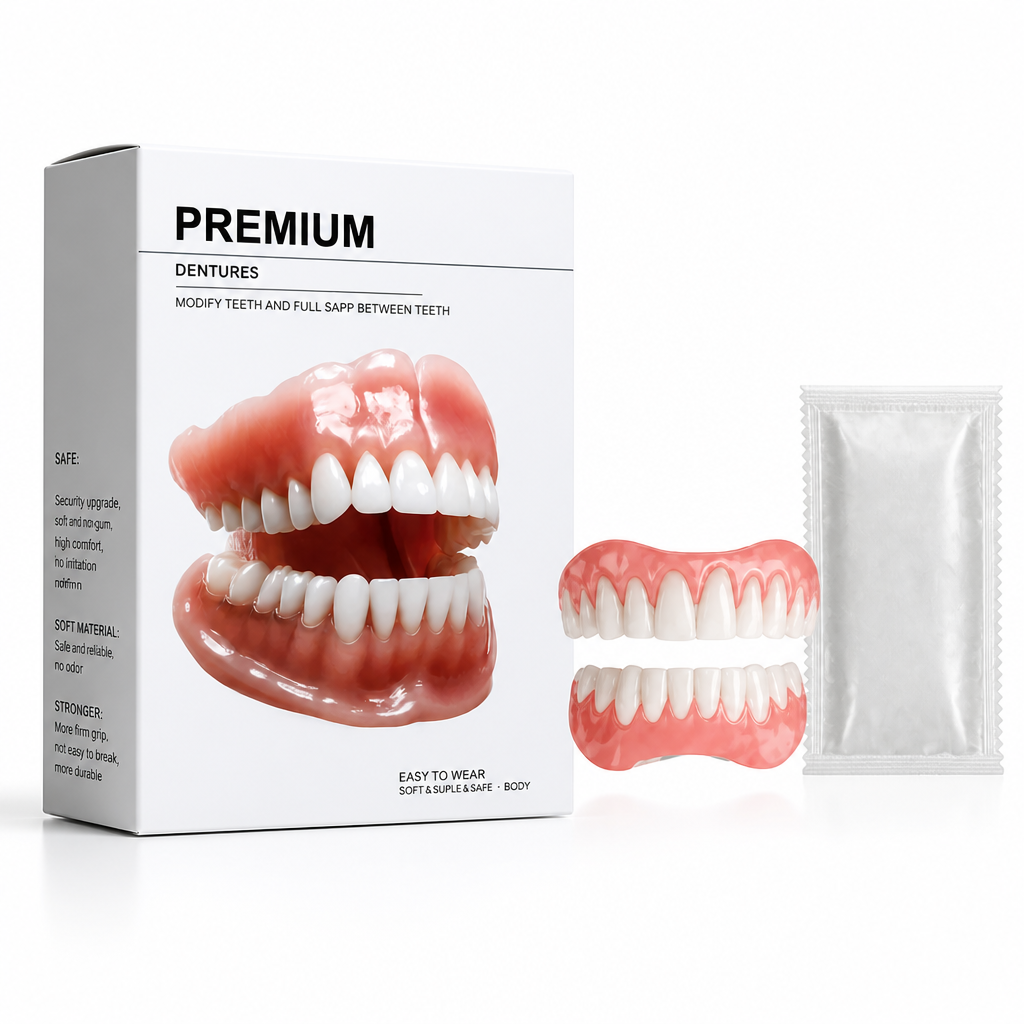 Boil-and-Bite Denture Set – Custom-Fit Upper & Lower Reusable False Teeth