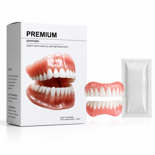 Boil-and-Bite Denture Set – Custom-Fit Upper & Lower Reusable False Teeth