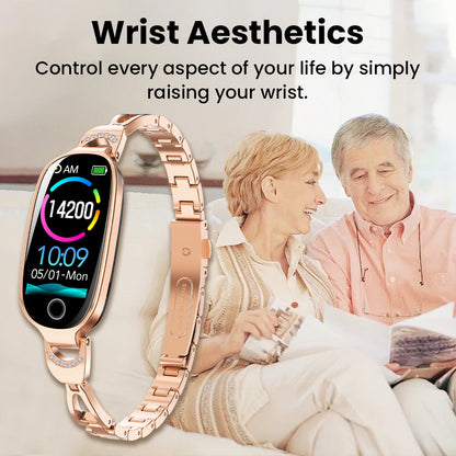 Blood Sugar Blood Pressure monitoring Luxury Diamond Design Fashion Smartwatch