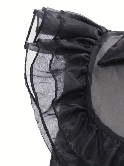 Girls’ Ruffled Gothic Halloween Costume Dress | Tiered Mini
