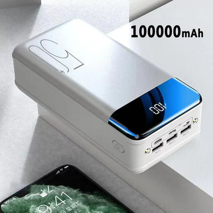100,000mAh Ultra-Capacity Power Bank with Rapid Charging – Portable Power Solution for Phones, Tablets & Laptops