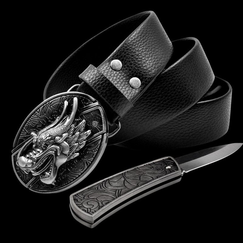 Self Defense Belt Alloy Buckle Belt: Fashion Men's Belt