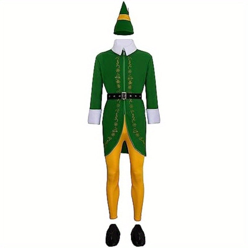 Men's Funny Long Sleeve Halloween Elf Costume | Holiday Wear