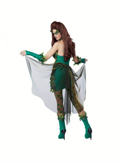 Women Leafy Elegant Halloween Costume Dress | Sleeveless Mini