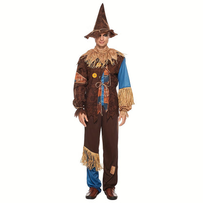 Men’s Long Sleeve Halloween Scarecrow Costume Set | Classic