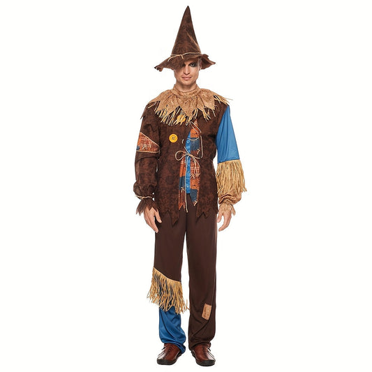 Men’s Long Sleeve Halloween Scarecrow Costume Set | Classic