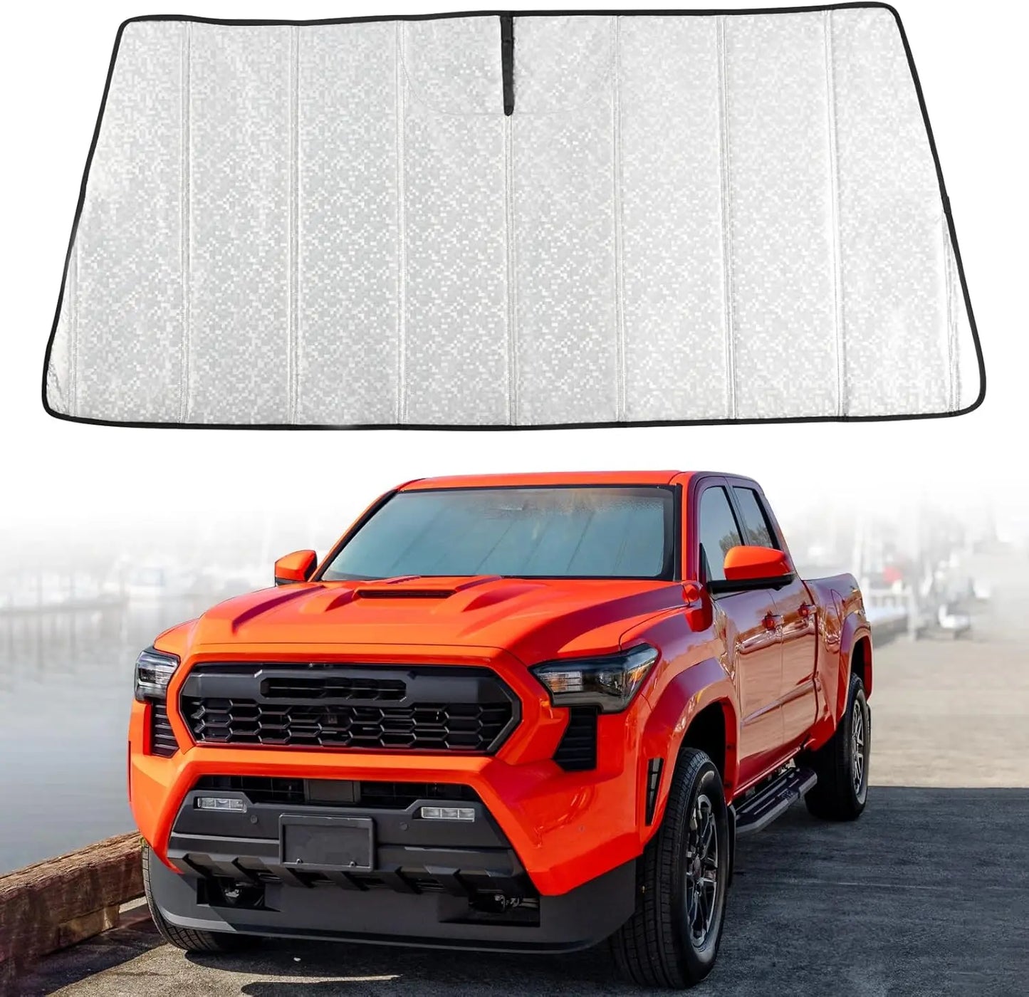 TRUMGETA Windshield Sun Shade Fit for Toyota Tacoma 2024 2025 2026 Front Window Sunscreen Sunshade 4th Gen Tacoma Accessories