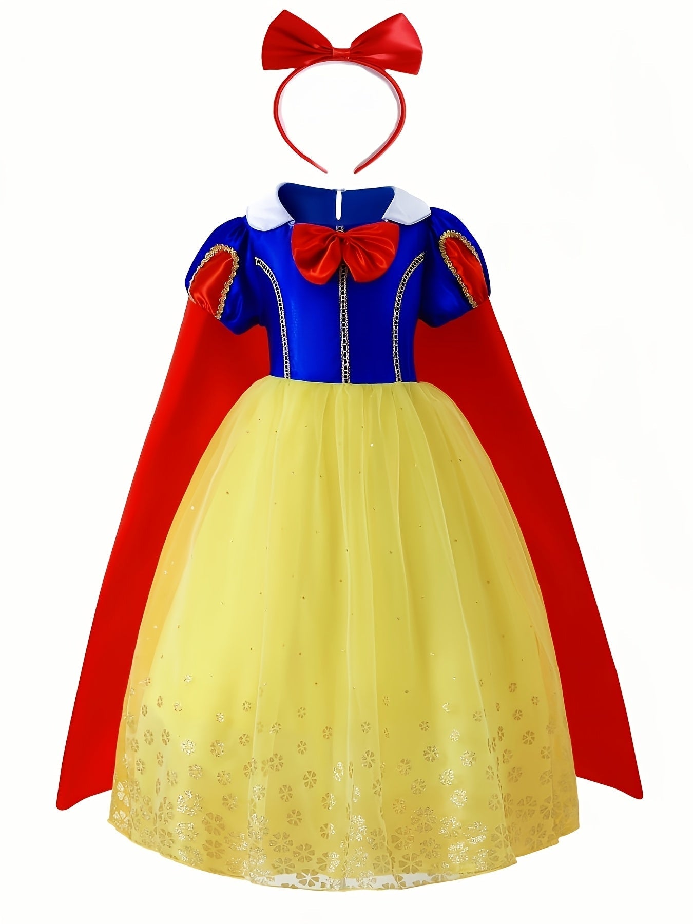Girls Fairytale Halloween Princess Snow Costume Dress | Maxi