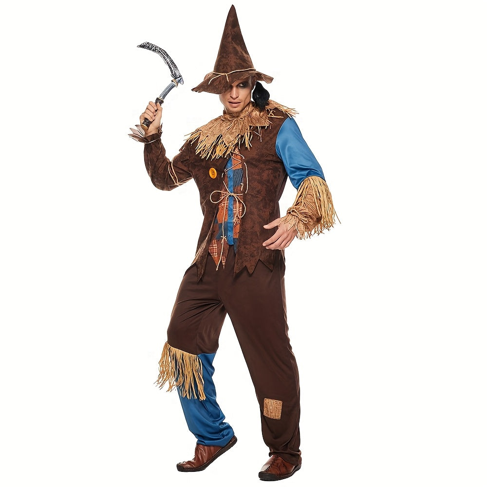 Men’s Long Sleeve Halloween Scarecrow Costume Set | Classic