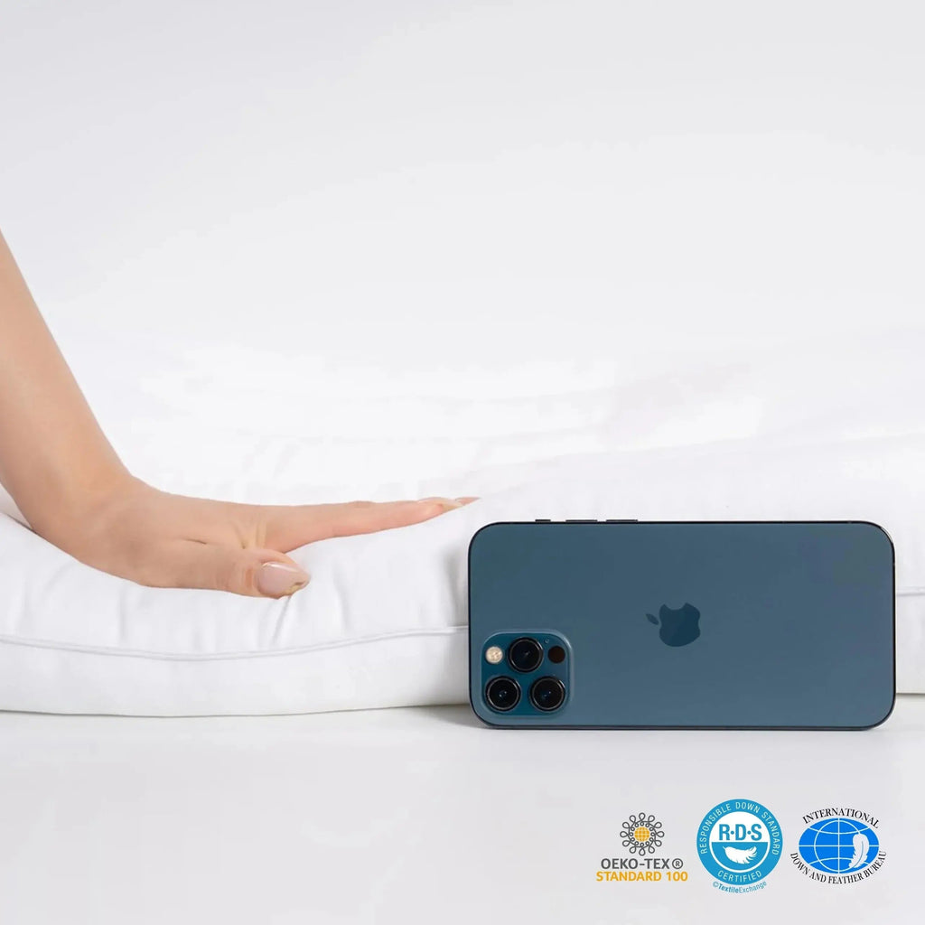 Pure Cotton Low Loft Pillow – Thin Flat Pillow for Stomach & Back Sleepers