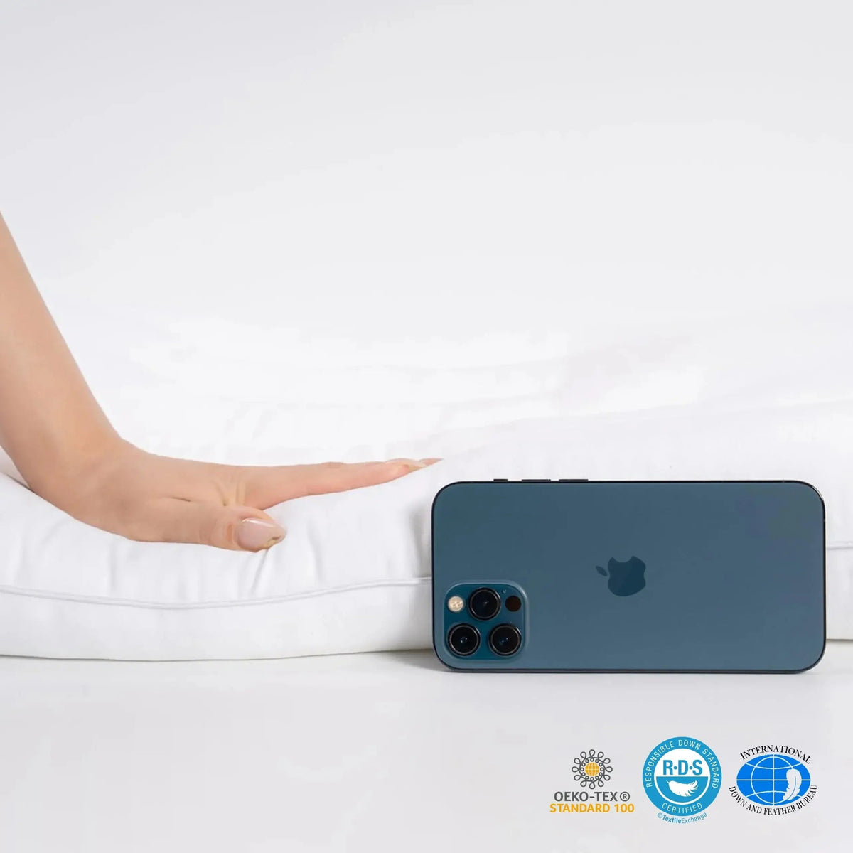Pure Cotton Low Loft Pillow – Thin Flat Pillow for Stomach & Back Sleepers
