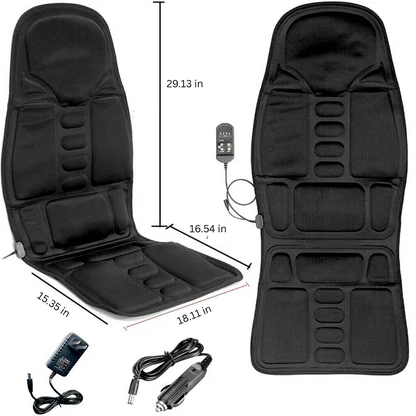Heated Massage Chair Pad with 8 Modes - Back & Neck Cushion for Car & Home Use