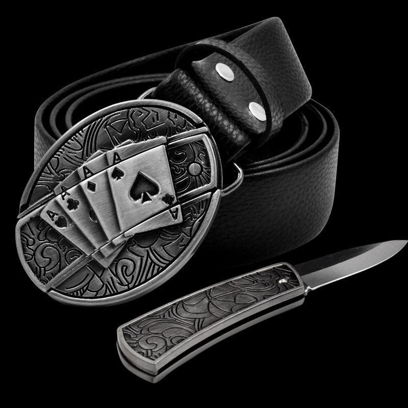 Self Defense Belt Alloy Buckle Belt: Fashion Men's Belt